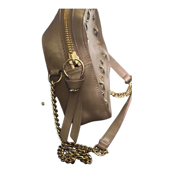 Jimmy Choo Starry Stud Crossbody – Taupe Leather & Chain Chic - Picture 4 of 11